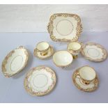 FOLEY CHINA TEA SERVICE comprising cups and saucers, side plates, sandwich plate, cake plate,