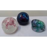 THREE 'CAITHNESS GLASS' PAPERWEIGHTS including 'Congratulations' L34792,