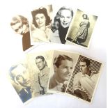 COLLECTION OF CINEMA PORTRAIT POSTCARDS 1930/50s, includes James Cagney, Olivia de Havilland,