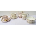 TUSCAN CHINA TEA SERVICE comprising tea cups and saucers, cake plates and milk jug,