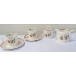 SUSIE COOPER 'TALISMAN' CHINA COFFEE SERVICE comprising seven cups, nine saucers,