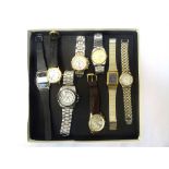SELECTION OF QUARTZ WATCHES including a Tissot with Roman numerals and date aperture on a leather