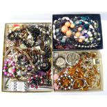 COLLECTION OF COSTUME JEWELLERY includes bracelets, bead and pendant necklaces,