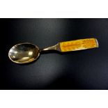 DANISH SILVER GILT AND ENAMEL CHRISTMAS SPOON marked 'A.