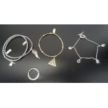 SELECTION OF FASHION JEWELLERY including Links of London silver bracelet with CZ drops and wavy