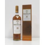 MACALLAN 10YO A bottle of the world famous Macallan 10 Year Old Single Malt Scotch Whisky matured