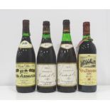 FOUR BOTTLES OF VINTAGE RIOJA A selection of fout vintage bottles of the famous Rioja red wine.