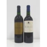 TWO BOTTLES OF MARGAUX A pair of bottles from the Margaux region of Bordeaux.