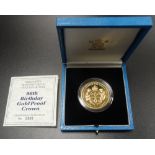 ROYAL MINT UNITED KINGDOM 1900-1990 QUEEN MOTHER 90th BIRTHDAY GOLD PROOF CROWN with certificate