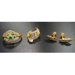 SELECTION OF PASTE SET TWENTY-ONE AND TWENTY-TWO CARAT GOLD JEWELLERY comprising a twenty-two carat