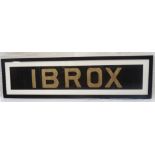 ORIGINAL GLASGOW CORPORATION LINEN TRAM DESTINATION BLIND - IBROX circa 1940s from the older