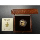 ROYAL MINT 1988 BRITANNIA 1/10 OUNCE GOLD PROOF COIN with certificate and box