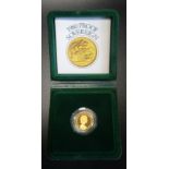 ROYAL MINT UNITED KINGDOM 1980 GOLD PROOF SOVEREIGN COIN with certificate and case