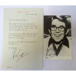 RONNIE CORBETT SIGNED BLACK AND WHITE PHOTOGRAPH 14cm x 9cm,