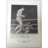 HENRY COOPER SIGNED PHOTOGRAPHIC PRINT knocking down the then Cassius Clay at Wembley dated 19th