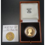 ROYAL MINT UNITED KINGDOM 1981 GOLD PROOF FIVE POUNDS COIN with certificate and box