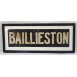 ORIGINAL GLASGOW CORPORATION LINEN TRAM DESTINATION BLIND - BAILLIESTON circa 1950s from Coronation