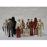 SELECTION OF ELEVEN VINTAGE KENNER MADE STAR WARS 3 3/4 INCH FIGURES all date stamped for 1977 and