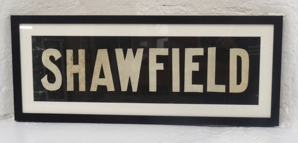 ORIGINAL GLASGOW CORPORATION LINEN TRAM DESTINATION BLIND - SHAWFIELD circa 1950s from Coronation