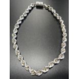 HEAVY SILVER ROPE TWIST NECKLACE with screw clasp, approximately 54.5cm long and 116.