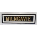 ORIGINAL GLASGOW CORPORATION LINEN TRAM DESTINATION BLIND - MILNGAVIE circa 1940s from the older