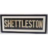 ORIGINAL GLASGOW CORPORATION LINEN TRAM DESTINATION BLIND - SHETTLESTON circa 1950s from Coronation