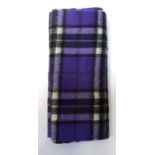 NEW AND UNUSED KILTANE OF SCOTLAND 100% CASHMERE SCARF in gentian violet Thomson tartan with fringe,