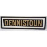 ORIGINAL GLASGOW CORPORATION LINEN TRAM DESTINATION BLIND - DENNISTOUN circa 1940s from the older