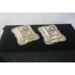 A PAIR OF GEORGIAN STYLE RECTANGULAR SHAPED ENTREE DISHES,