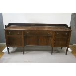 A MAHOGANY AND EBONY INLAID SIDEBOARD, 19th CENTURY,