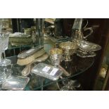A MISCELLANEOUS COLLECTION OF SILVER AND PLATE,