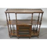 A VICTORIAN BURR WALNUT AND MARQUETRY INLAID DUMBWAITER,