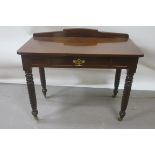 A PAIR OF GEORGIAN STYLE MAHOGANY SIDE TABLES,