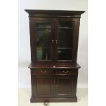 A GEORGIAN STYLE MAHOGANY DISPLAY CABINET,