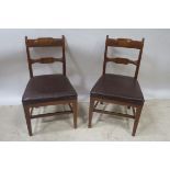 A SET OF FOUR MAHOGANY EBONY AND SATINWOOD INLAID DINING ROOM CHAIRS, 19th CENTURY,