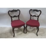 A GOOD SET OF SIX VICTORIAN ROSEWOOD DINING CHAIRS,