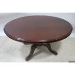 A VICTORIAN MAHOGANY POD TABLE, the oval top,