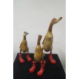 THREE HARDWOOD AND POLYCHROME FIGURES,