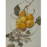 PATRICIA JORGENSON (b.1936) Still Life Study, Fruit on a Plate Watercolour 23.5 x 17.