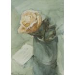 THOMAS RYAN PPRHA (b.1929) Yellow Rose Watercolour 7 x 5inches (7.5 x 12.