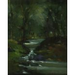 LIAM TRACEY, (1934-2004) Wooded River Landscape Oil on canvas 12 x 10inches (30.5 x 25.