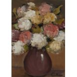 GLADY'S MAC CABE HRUA ROI FRSA (b.1918) Still Life Flowers in a Vase Oil on Board 14 x 9.