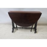 A VICTORIAN ROSEWOOD SUTHERLAND TABLE,