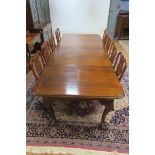 A GEORGIAN STYLE MAHOGANY DINING ROOM TABLE,