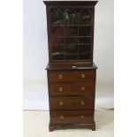 A 19th CENTURY MAHOGANY CABINET ON CHEST,