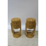 A PAIR OF ART DECO BURR WALNUT END TABLES,