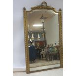 A VERY FINE FRENCH GILTWOOD OVERMANTLE MIRROR 182cm x 109cm