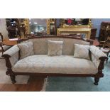 A 19th CENTURY MAHONGANY CARVED SOFA,