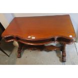 A VICTORIAN STYLE MAHOGANY SIDE TABLE,