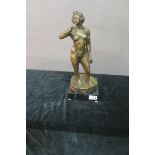 20th CENTURY Nude female standing Signed Wu Vao Hui 38cm x 14cm On a black marble plinth